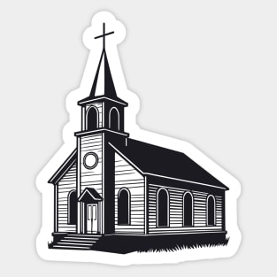 Old Country Church Sticker